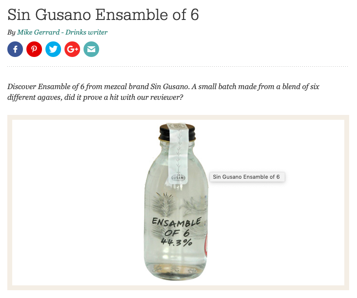 BBC best mezcal of 2019 featuring the Sin Gusano project limited bottlings