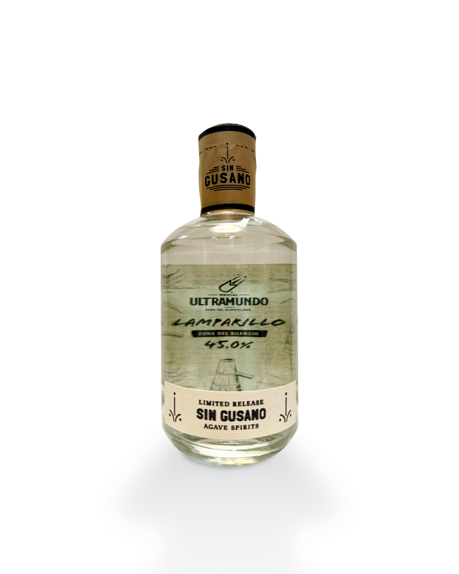a bottle of the Lamparillo mezcal, a limited release for the Sin Gusano project