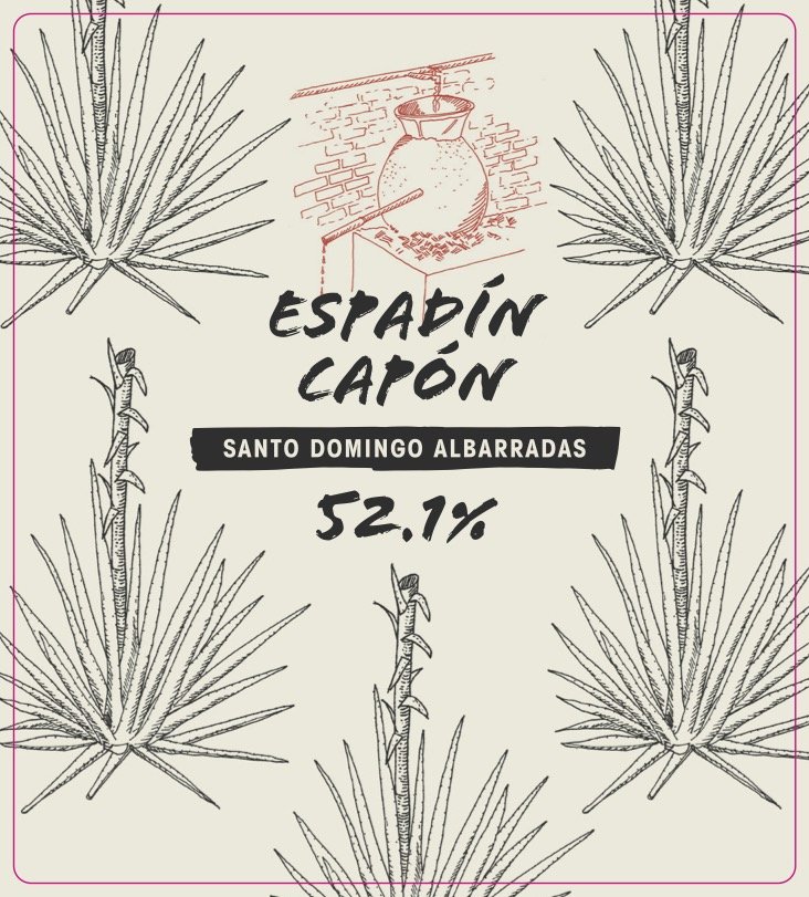 Front label of the Espadín Capón - Santa Catarina Albarradas Mezcal. Limited bottling available at Sin Gusano