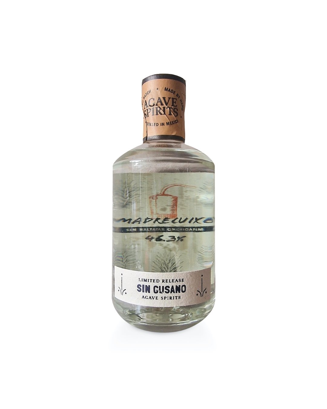 a bottle of the Madrecuixeo mezcal