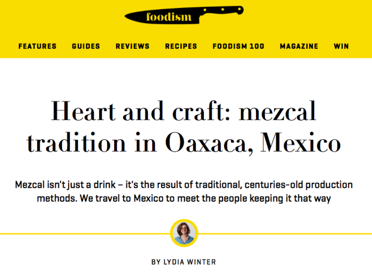 the Sin Gusano project featured in Foodism magazine