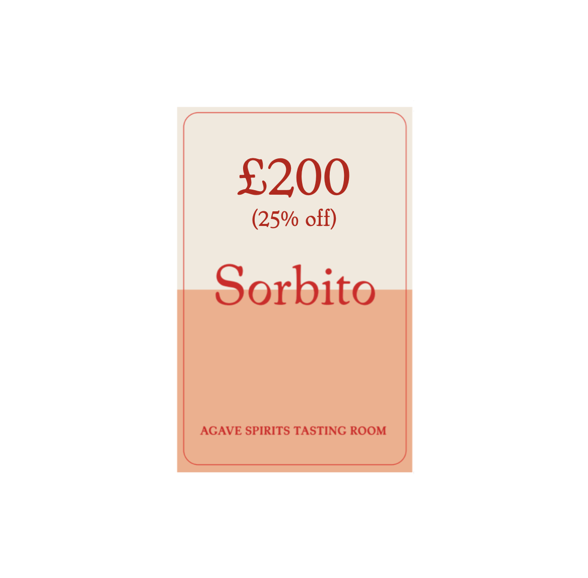 £200 Tasting card for the Sorbito agave spirit and tasting room