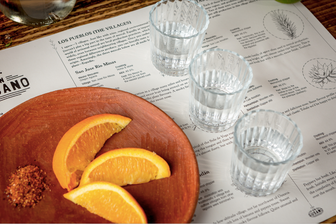 A mezcal tasting using the Vaso Veladora - Set of 2 mezcal glasses, available at Sin Gusano