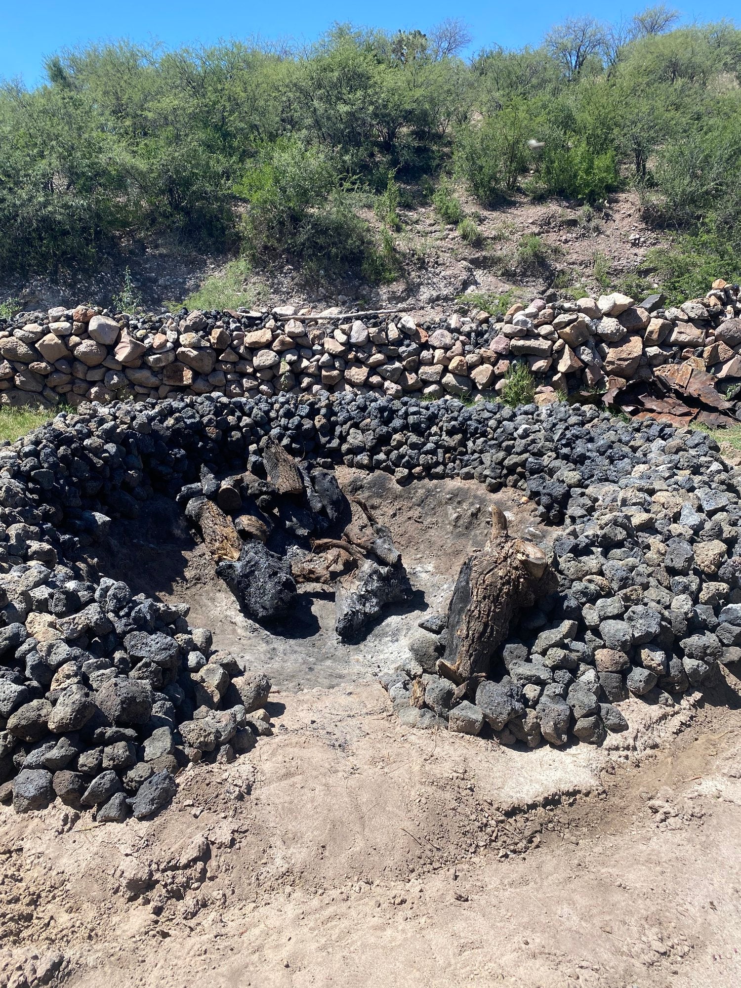 An outside oven used for cooking Pina's for producing mezcal 