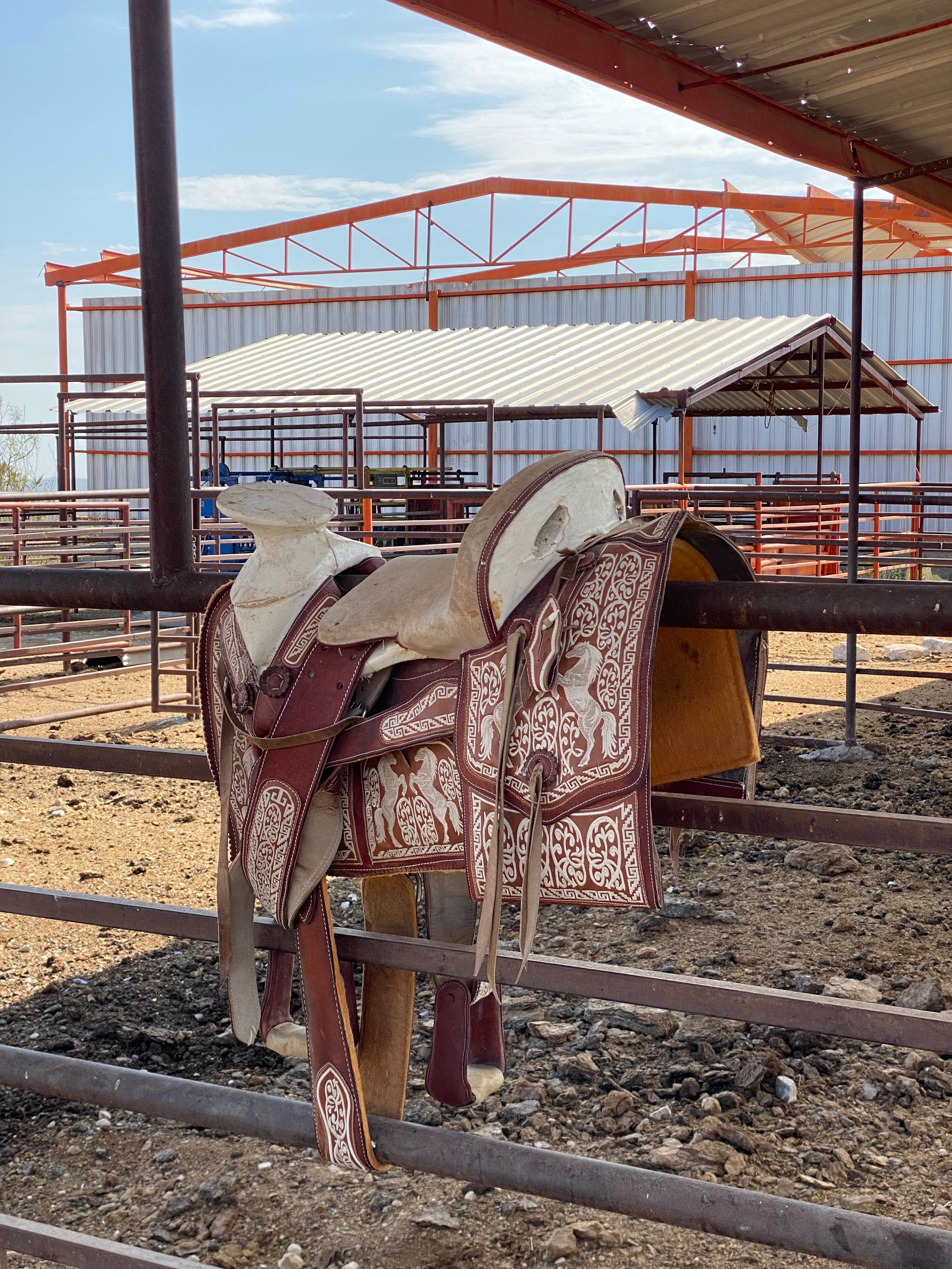 a horse saddle used to run the farm where Mezcal is made for the Sin Gusano project