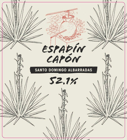Front label of the Espadín Capón - Santa Catarina Albarradas Mezcal. Limited bottling available at Sin Gusano