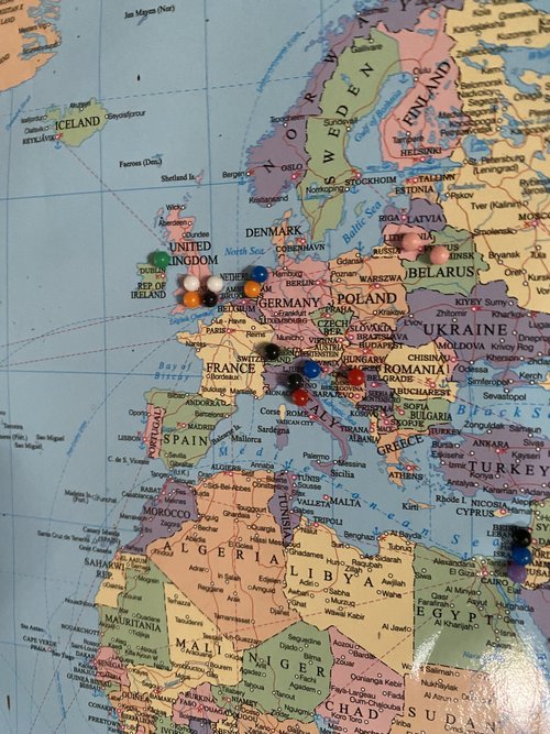 A world map showing the parts of Europe a particular mezcal is available