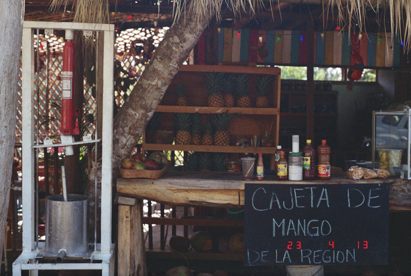 Tropical fruit stalls on the road 