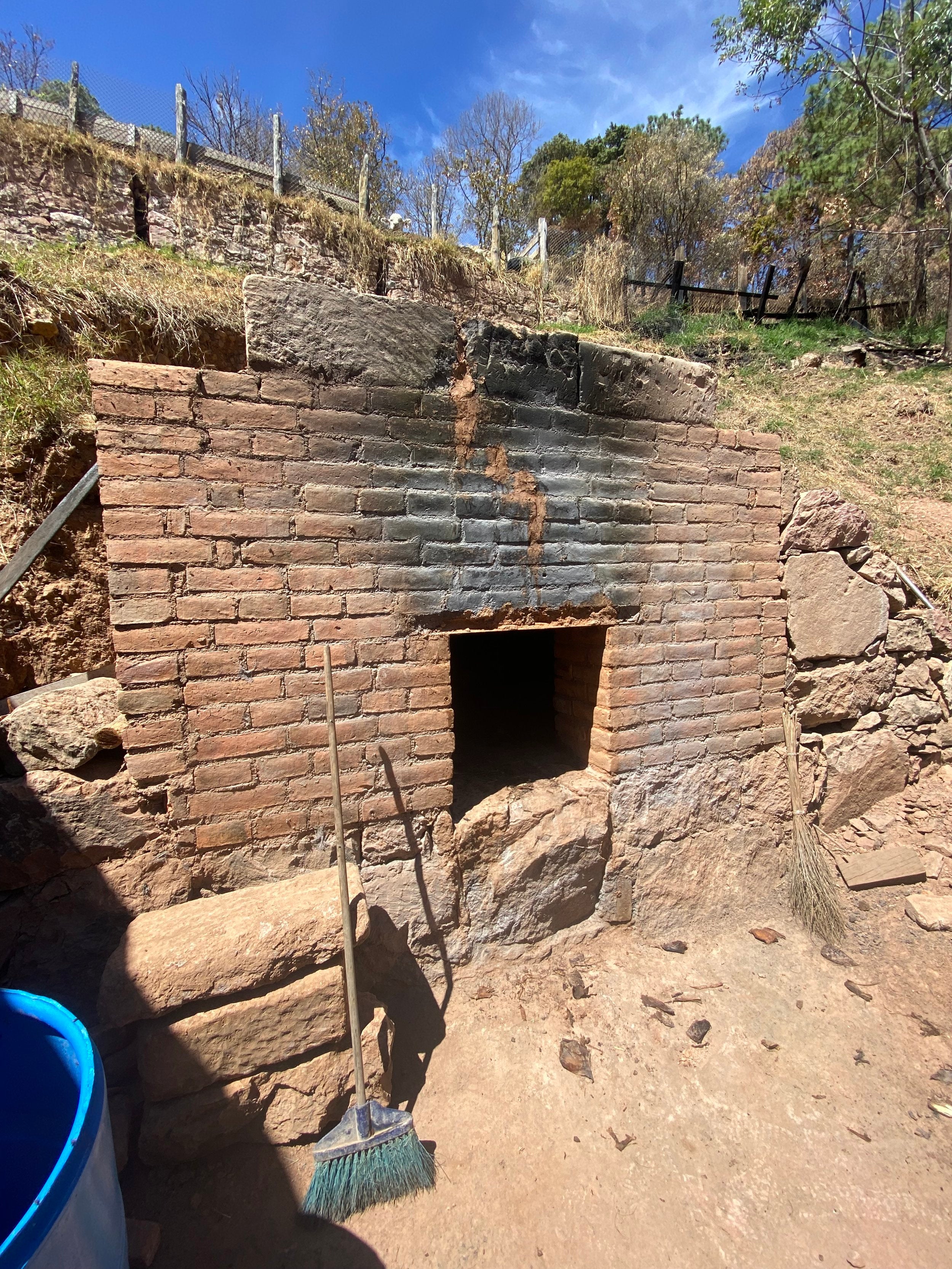 Above ground brick oven for making mezcal