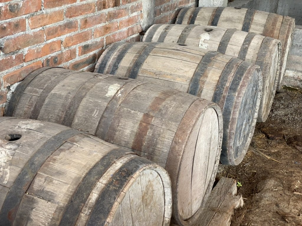 barrels ageing Cristalino Semi-Reposado Ensemble - Matatlán, small batch Mezcal available exclusively at Sin Gusano