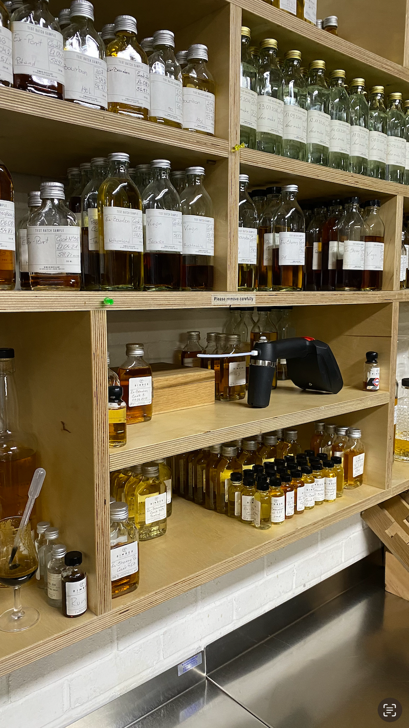 The Bimber sampling lab where mezcal is ageing