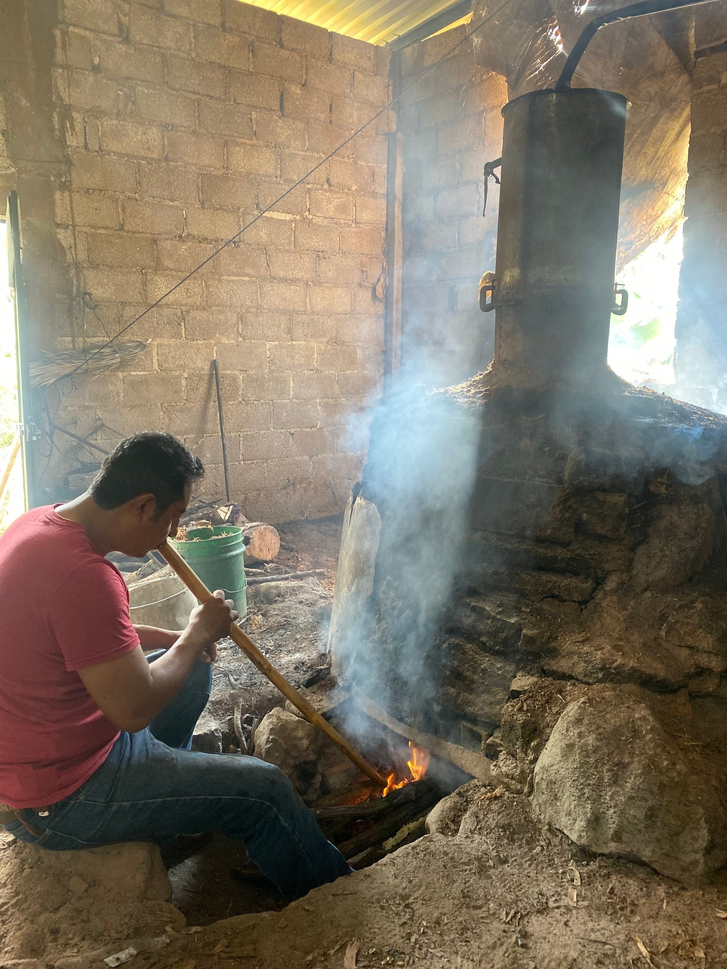 cooking the Papalote - Ameyaltepec a limited edition mezcal available exclusively at Sin Gusano