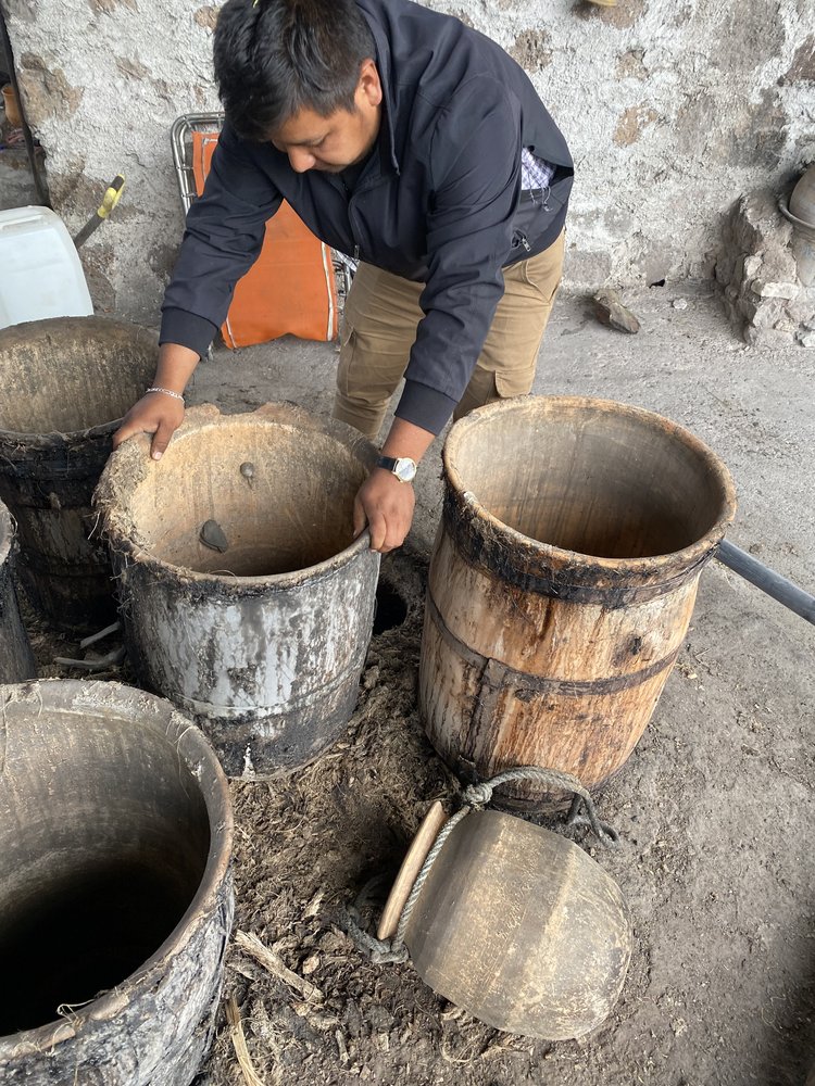 the water keeping the copper cooling lid operational must be changed manually for the mezcal production