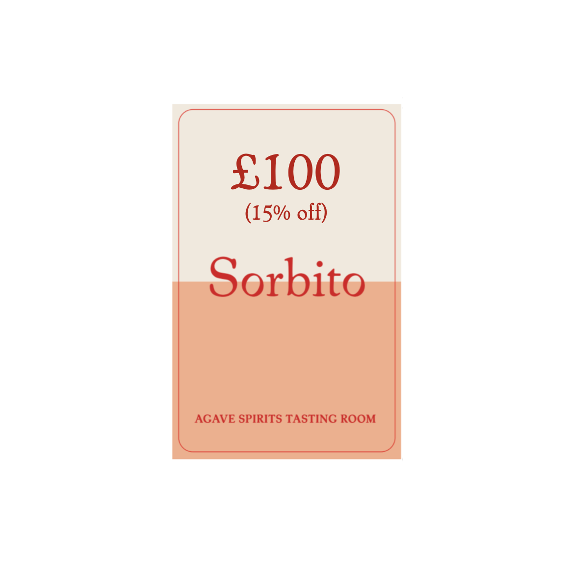 £100 Tasting card for the Sorbito agave spirit and tasting room