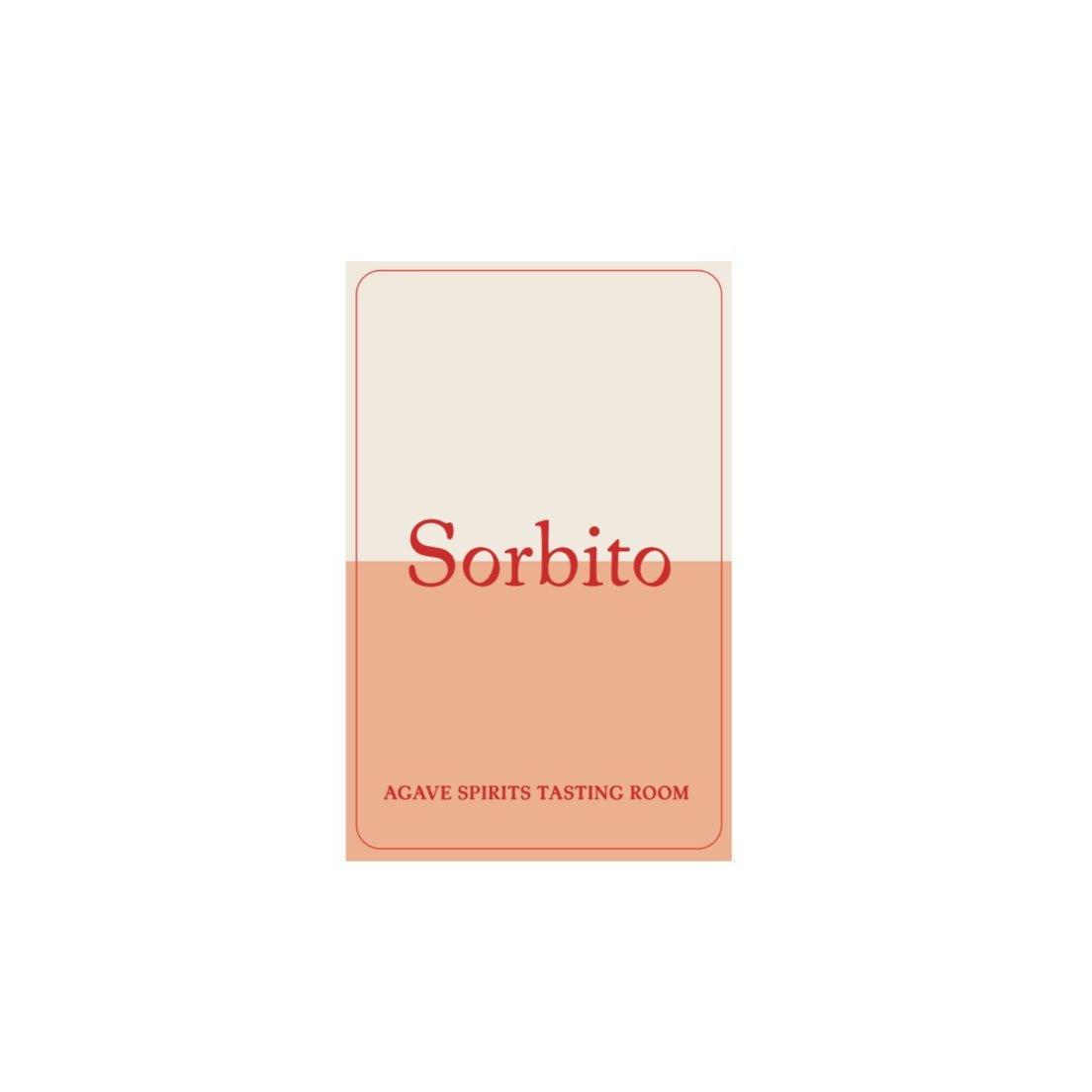 Tasting card for the Sorbito agave spirit and tasting room
