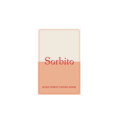 Tasting card for the Sorbito agave spirit and tasting room
